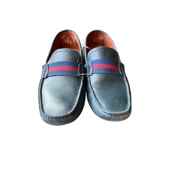 Mens Leather Horsebit Style Loafers Size 8.5 Blue Driving Shoes Italian Preppy‎ main image 4